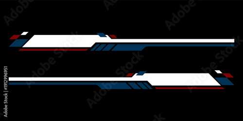 Wrap Design For Car vectors. Sports stripes, car stickers black color. Racing decals for tuning.