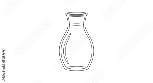 Transparent Glass Pitcher Illustration Simple Design.