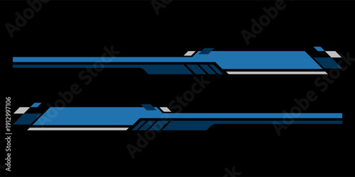 Wrap Design For Car vectors. Sports stripes, car stickers black color. Racing decals for tuning.