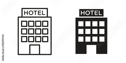 hotel icon symbol vector illustration on white background. Flat design.