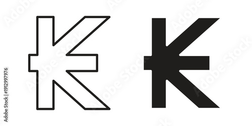 Kip icon symbol vector illustration on white background. Flat design.