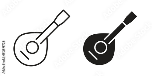 Mandolin icon symbol vector illustration on white background. Flat design.