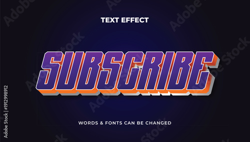 Subscribe Vector Editable Text Effect