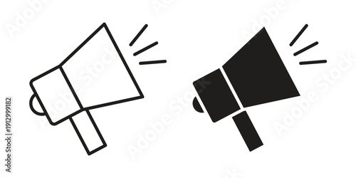 Megaphone icon symbol vector illustration on white background. Flat design.