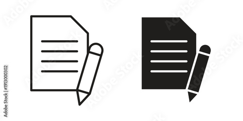 Note icon symbol vector illustration on white background. Flat design.