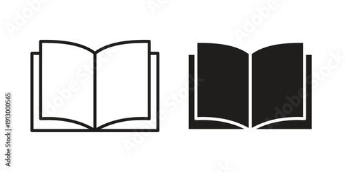 open book icon symbol vector illustration on white background. Flat design.