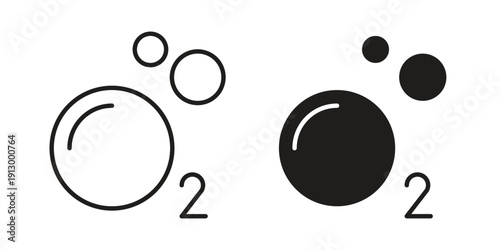 Oxygen O2 icon symbol vector illustration on white background. Flat design.