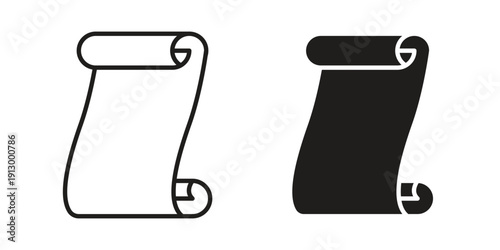 Paper Scroll icon symbol vector illustration on white background. Flat design.
