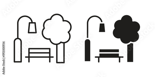 park icon symbol vector illustration on white background. Flat design.
