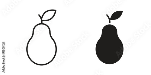 Pear icon symbol vector illustration on white background. Flat design.