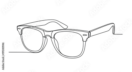 Hipster eyeglasses, modern style, single line art