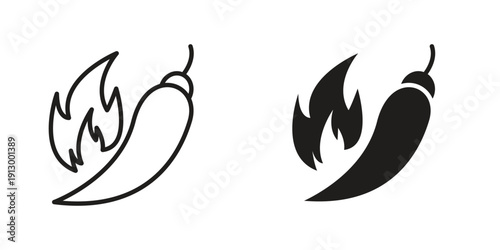 Pepper hot icon symbol vector illustration on white background. Flat design.