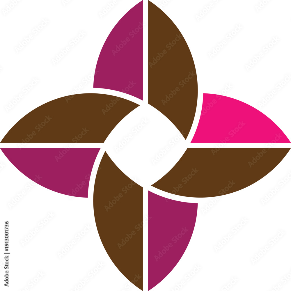 Obraz premium Modern Abstract Colorful Four Petal Logo Vector Design