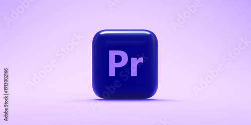 Billede på lærred adobe premiere pro logo 3d render