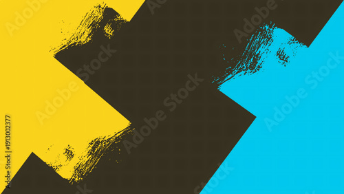 Vibrant Abstract Background with Yellow and Cyan  Grunge Brush Texture. Perfect for Posters, Branding, Social Media and Advertising.