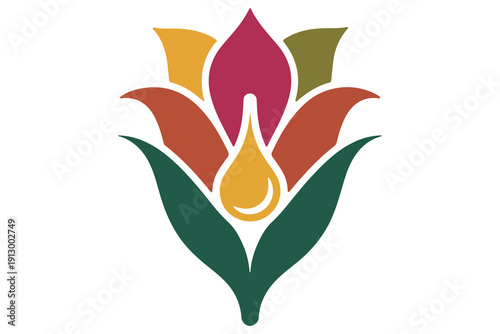 Vector Illustration of a Colorful Lotus