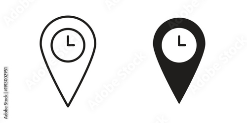 Real time location icon symbol vector illustration on white background. Flat design.