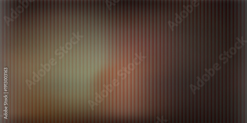 Dark brown beige orange ribbed glass. Vector ribbed glass texture background. Mesh gradient. acrylic ribbed bath surface. Reeded glass background semitransparent overlay. Bath wall window
