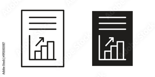 Report document icon symbol vector illustration on white background. Flat design.