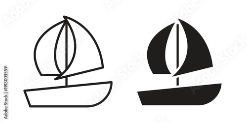 Sailboat icon symbol vector illustration on white background. Flat design.