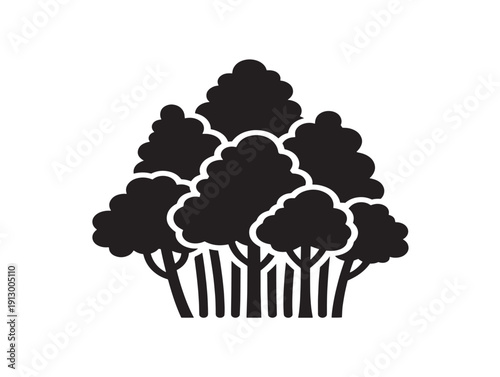 Green eco nature trees silhouette collection for stunning environmental themes