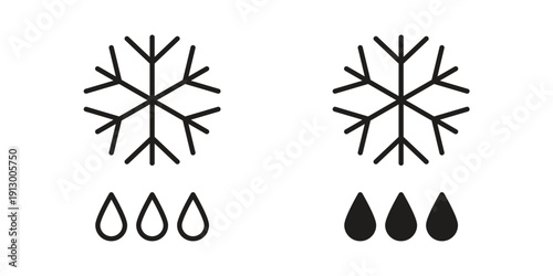 Snowflake droplets icon symbol vector illustration on white background. Flat design.