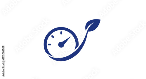 Eco friendly speedometer with leaf.