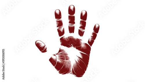 A high-contrast digital illustration of a bloody hand print against a pure white background (3)_traced