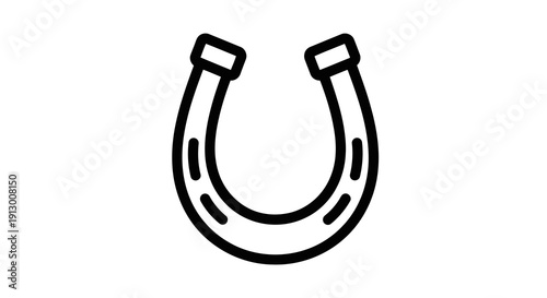 A simple black horseshoe icon on a white background.
