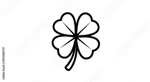 A simple black four-leaf clover graphic on a white background.
