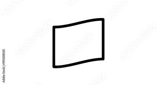A simple geometric shape with a tilted rectangle outlined in black on a white background.