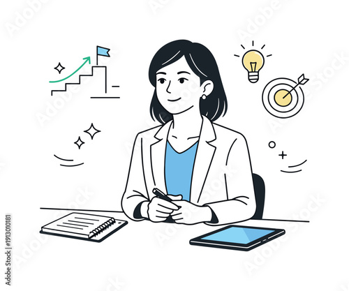 A professional attending a leadership development program. A confident professional listening attentively during a small group session, with