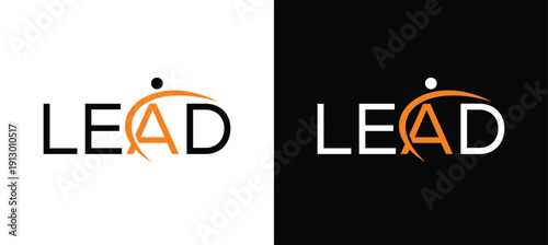 Letter LEAD vector wordmark logo typography.A sophisticated wordmark logo embodying elite leadership, representing prestige and exclusivity.