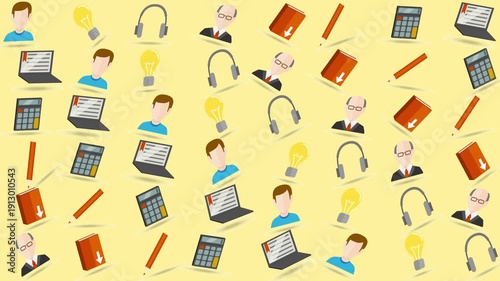 Assortment of office and study related icons for presentations, websites, educational materials, and business projects. Perfect for digital design.