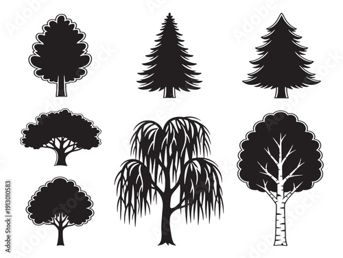 Stunning tree landscape silhouettes for gorgeous panoramic nature scenes