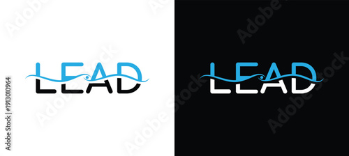 Letter LEAD vector wordmark logo typography.A sophisticated wordmark logo embodying elite leadership, representing prestige and exclusivity.