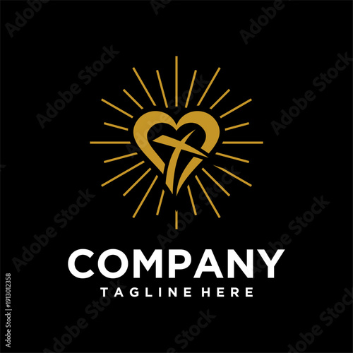 Church Logo Design with Cross, Dove, Holy Spirit Fire, and Hands