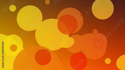 Orange and yellow gradient background with overlapping translucent circles