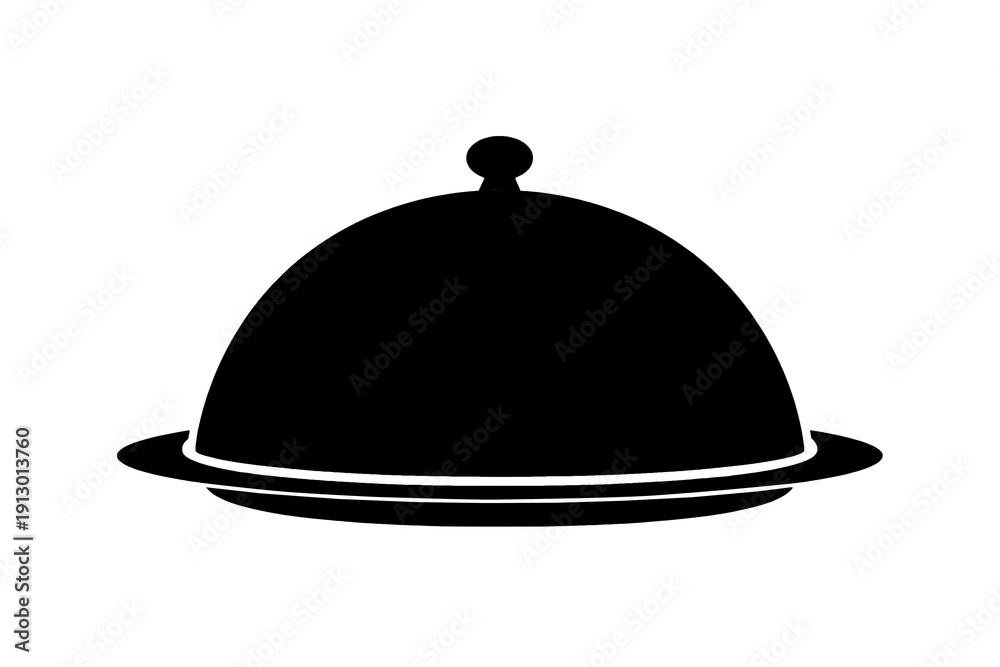 Fototapeta premium Restaurant Cloche Serving Tray Silhouette Icon