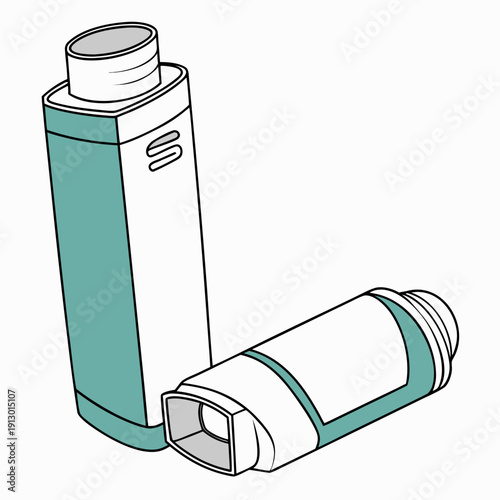 Medical Inhaler Device Isolated on White Background