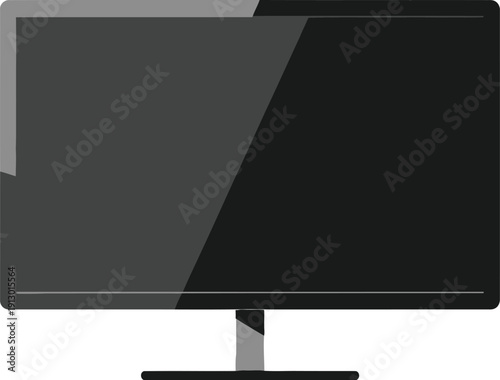 Single black conductor baton illustration on monitor screen viewed from front
