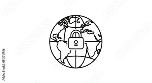 Global Security Lock Icon Design.