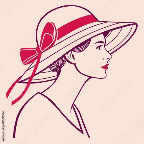 Summer Sun Hat Accessory Minimal Vector Icon
