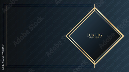 Luxurious dark background with golden lines and elegant geometric