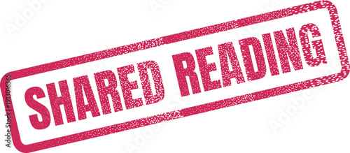 Official Red Shared Reading Rubber Stamp for Group Literacy and Educational Initiatives