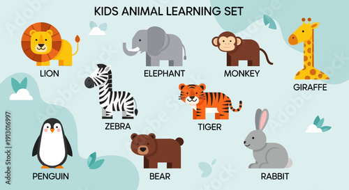 Kids animal learning set toys.