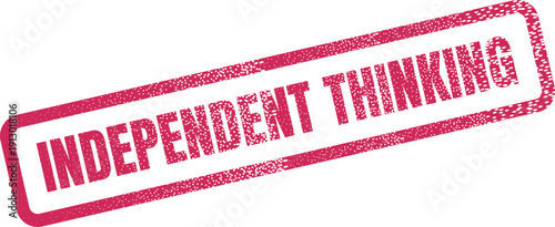 Bold Red Grunge Stamp Effect Highlighting the Idea of Independent Thinking