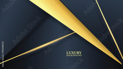 Luxurious dark background with golden lines and elegant geometric