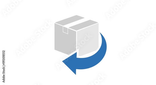 Grey Box with Blue Arrow Moving.
