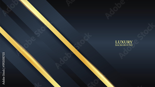 Luxurious dark background with golden lines and elegant geometric